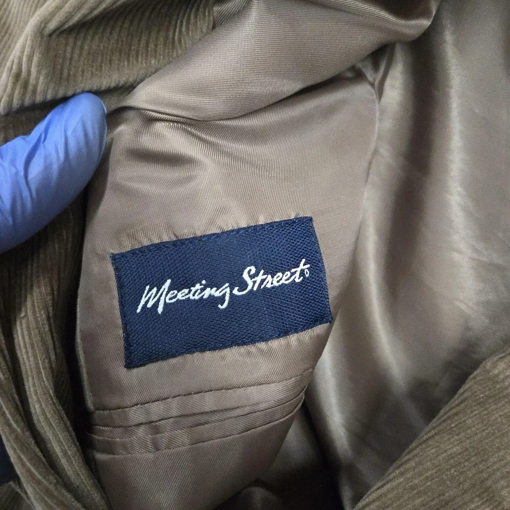 Meeting Street Blazer Mens 44 Brown Corduroy Single Breasted Sport Coat Jacket